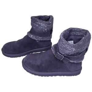 UGG AUSTRALIA Cambridge Metallic Suede Belted Knit Boots Women's Size 9